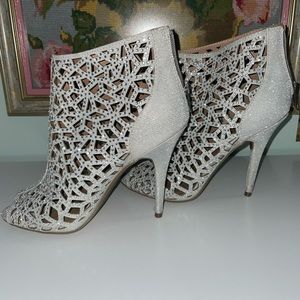 Rhinestone silver heels